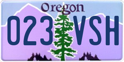 OR license plate 023VSH