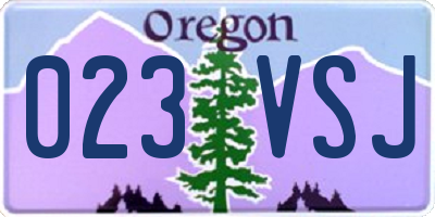 OR license plate 023VSJ