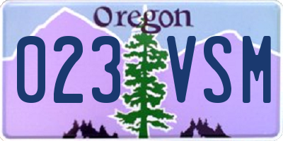 OR license plate 023VSM