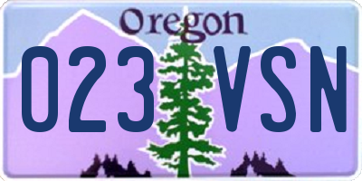 OR license plate 023VSN