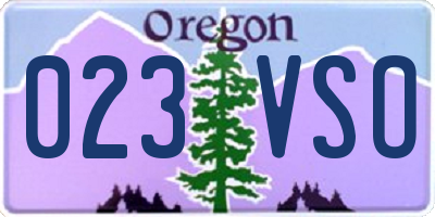 OR license plate 023VSO