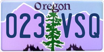 OR license plate 023VSQ