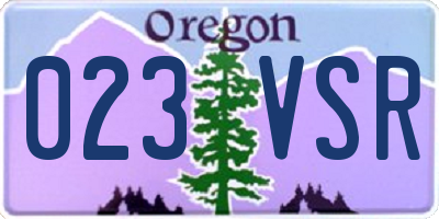 OR license plate 023VSR