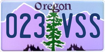 OR license plate 023VSS