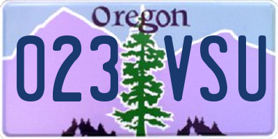 OR license plate 023VSU