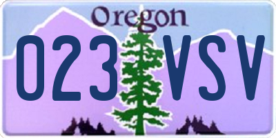 OR license plate 023VSV