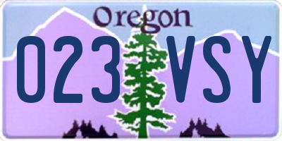OR license plate 023VSY