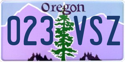 OR license plate 023VSZ