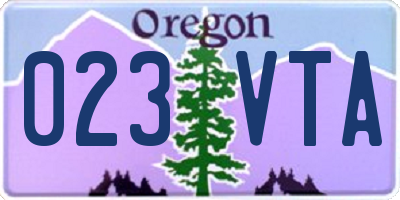 OR license plate 023VTA