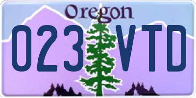 OR license plate 023VTD
