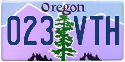 OR license plate 023VTH