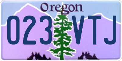 OR license plate 023VTJ