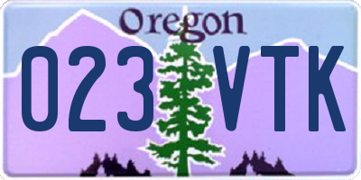 OR license plate 023VTK