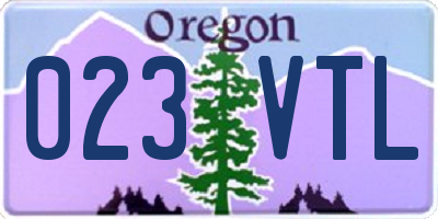 OR license plate 023VTL