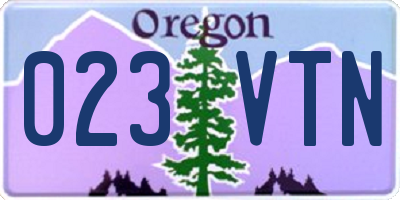 OR license plate 023VTN