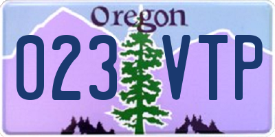 OR license plate 023VTP