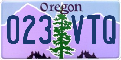 OR license plate 023VTQ