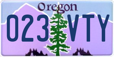 OR license plate 023VTY