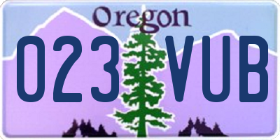 OR license plate 023VUB