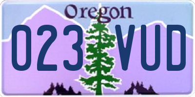 OR license plate 023VUD