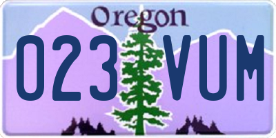 OR license plate 023VUM