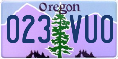 OR license plate 023VUO