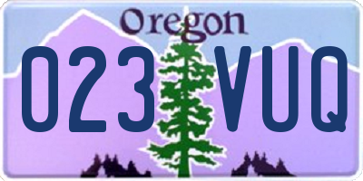OR license plate 023VUQ
