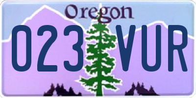 OR license plate 023VUR
