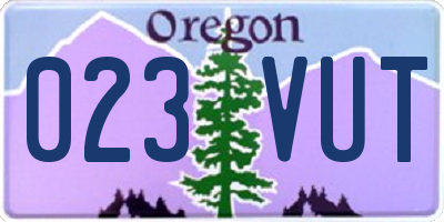 OR license plate 023VUT