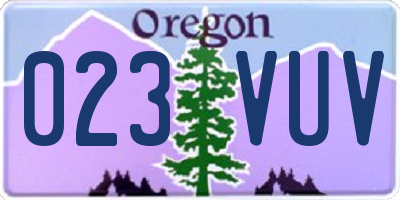 OR license plate 023VUV