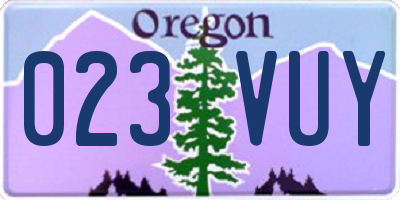 OR license plate 023VUY