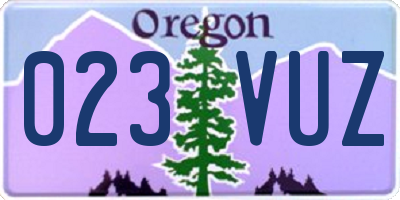 OR license plate 023VUZ