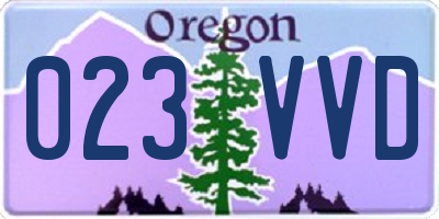 OR license plate 023VVD