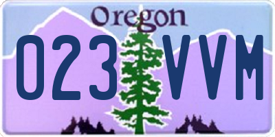 OR license plate 023VVM
