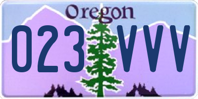 OR license plate 023VVV