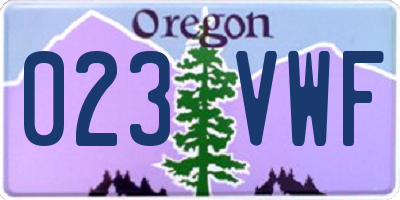 OR license plate 023VWF