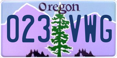 OR license plate 023VWG