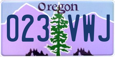 OR license plate 023VWJ