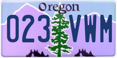 OR license plate 023VWM