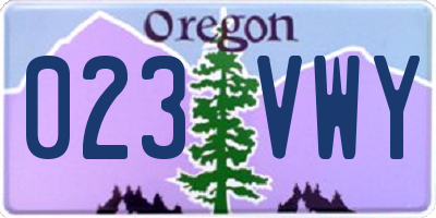 OR license plate 023VWY