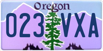 OR license plate 023VXA