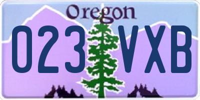 OR license plate 023VXB