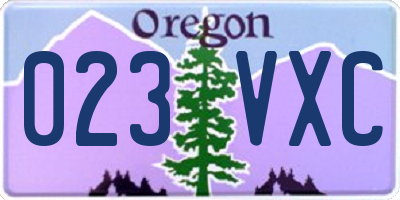 OR license plate 023VXC