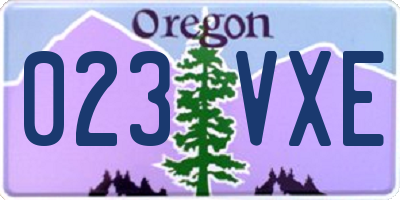OR license plate 023VXE