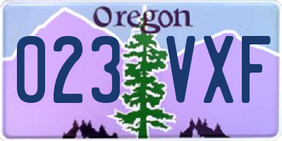 OR license plate 023VXF