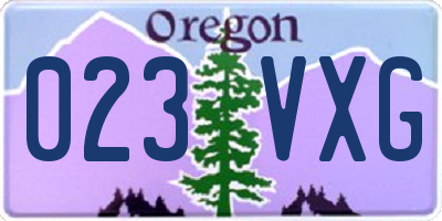OR license plate 023VXG