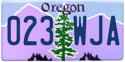 OR license plate 023WJA