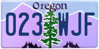 OR license plate 023WJF