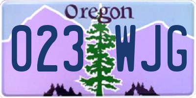 OR license plate 023WJG