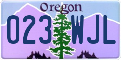 OR license plate 023WJL